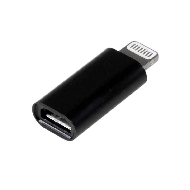 Переходник OTG Micro USB - Lightning Черный